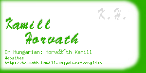 kamill horvath business card